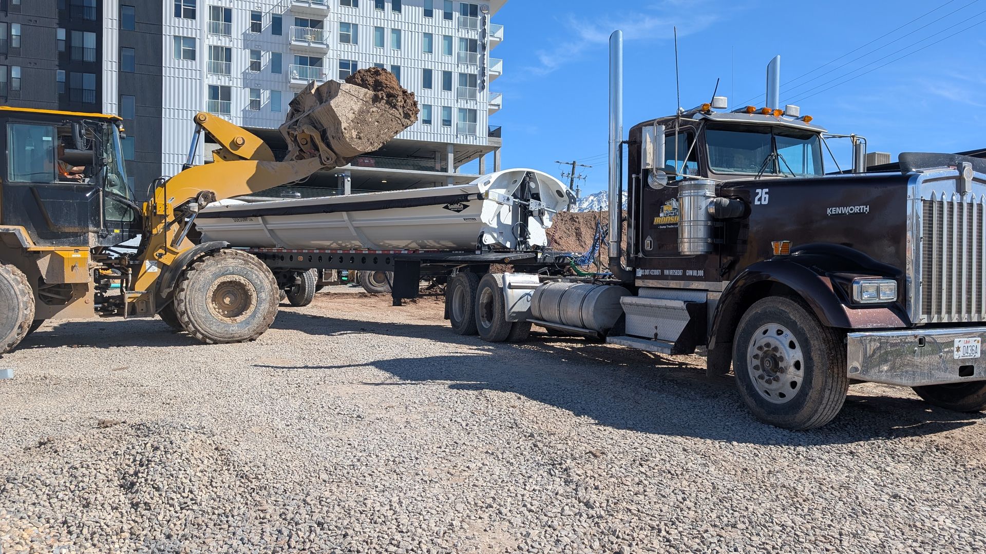 Ironside Dump Trucks Kenworth on a construction job site in Utah