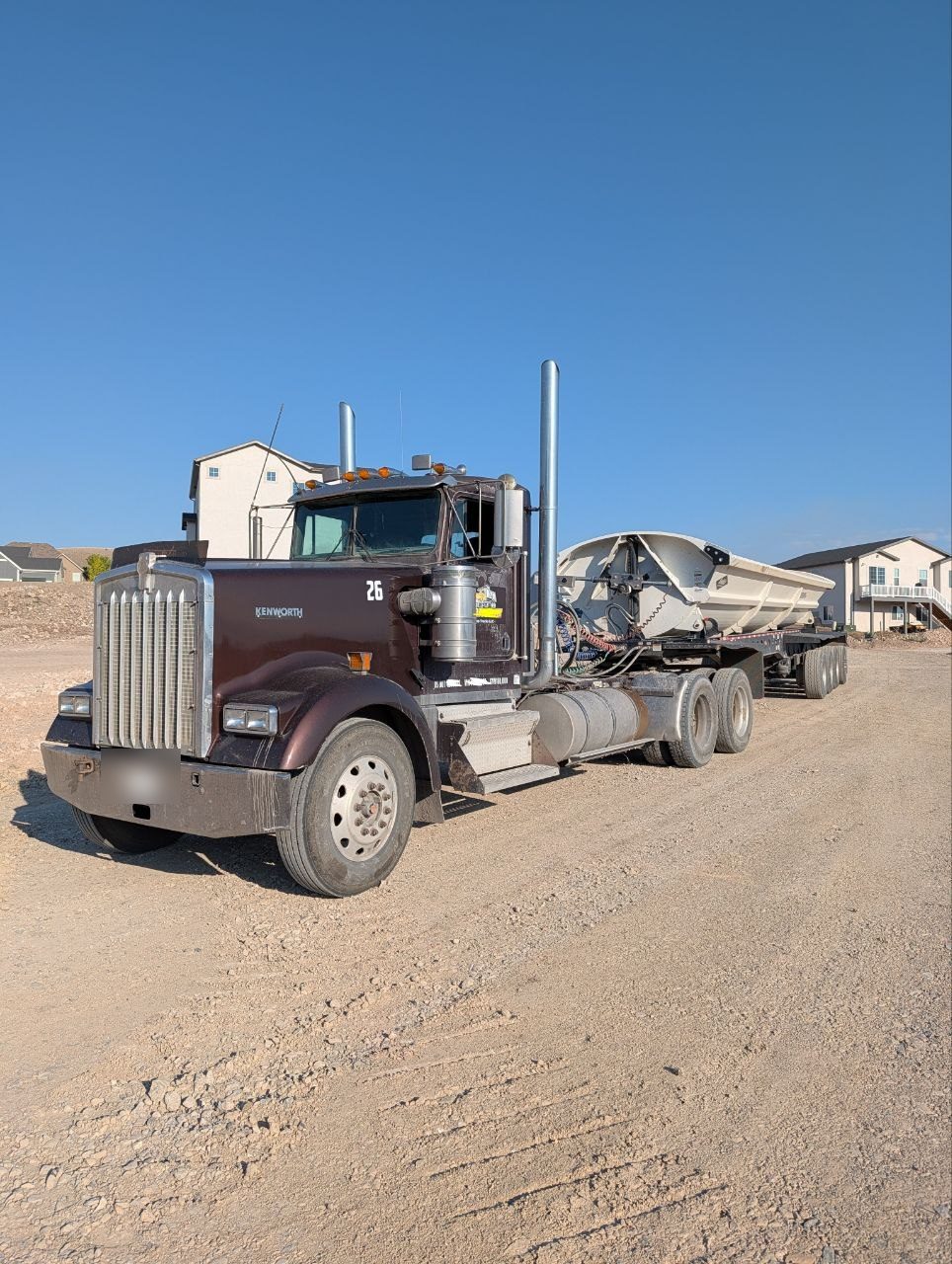 Ironside 4-axle side dump at a Santaquin, Utah jobsite